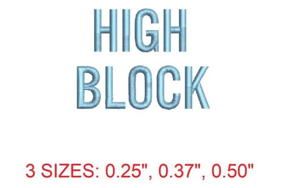 High Block Embroidery Font