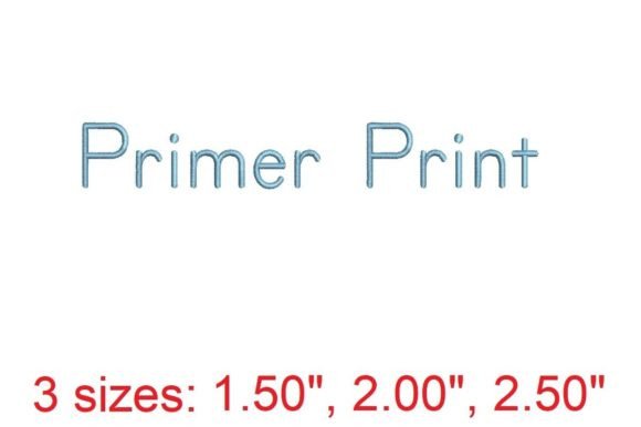 Primer Print Embroidery Font