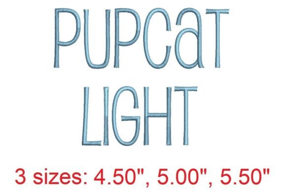 Pupcat Light Embroidery Font
