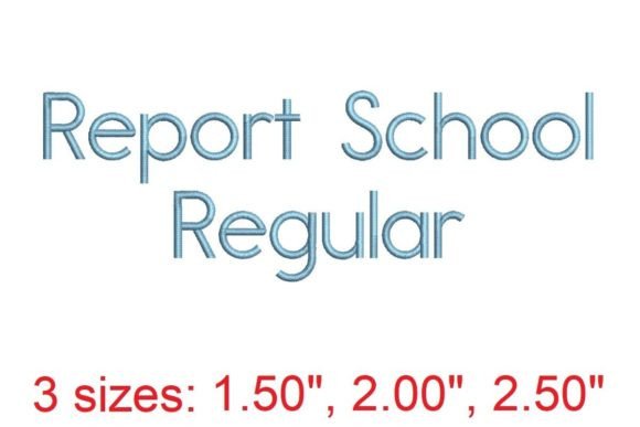 Report School RG Embroidery Font