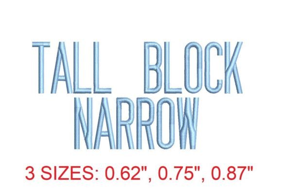 Tall Block Narrow Embroidery Font